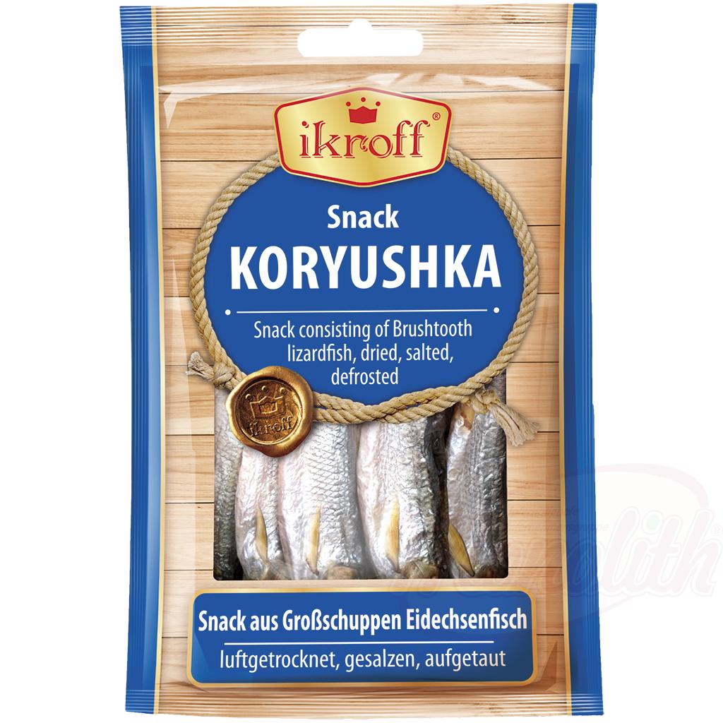 Snack de grandes écailles de poisson-lézard, séché à lair, salé, Закуска из корюшки