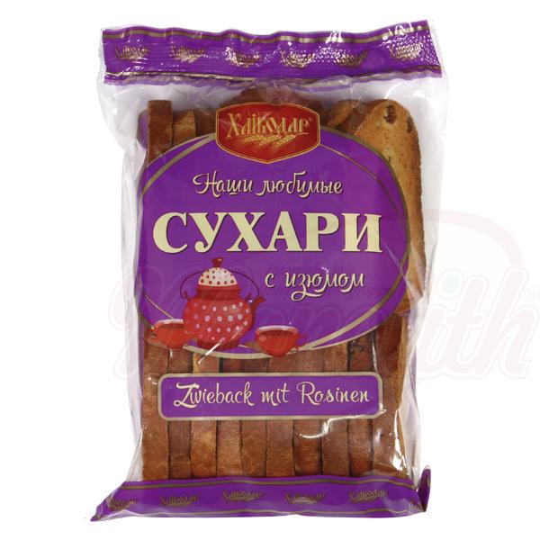Biscottes avec des raisins secs Сухари с изюмом, "Hlebodar"