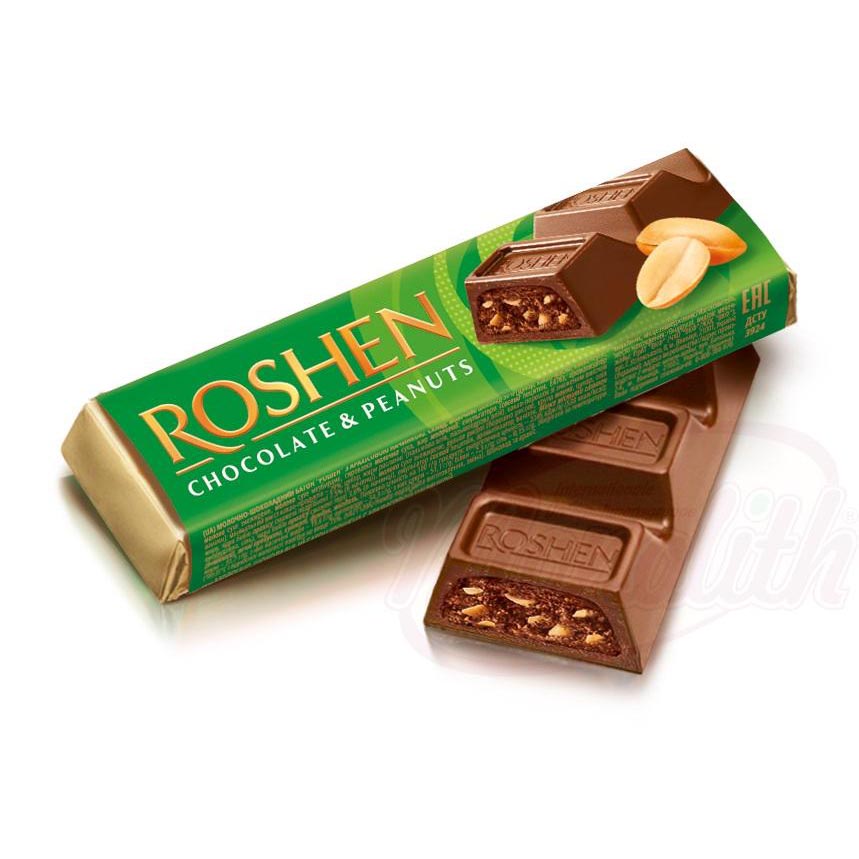 Mini tablette de choco Batonchik ROCHEN. "Batonchik" Батончик из молочного шоколада с кремовой начинкой арахисом