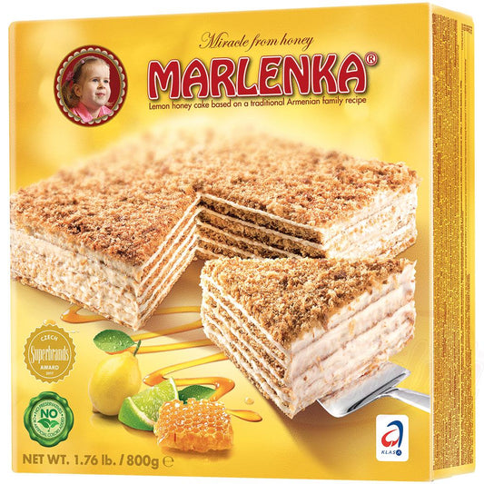 Gâteau de miel "Marlenka" – citron, 800g, glacé Торт "Марленкa" лимонный