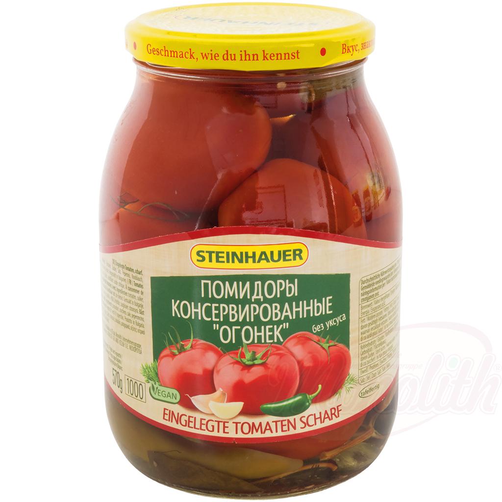 Tomates marinées sans vinaigre, piquantes, 1L. Помидоры консервированные "Огонeк" без уксуса