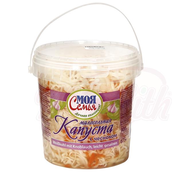 Chou blanc fraîchement mariné à l'ail "Moya Semya", 900g. Квашеная капуста
