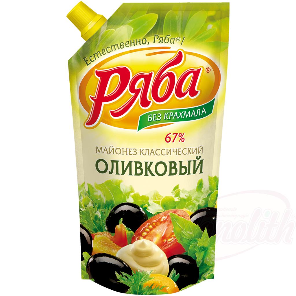 Mayonnaise "Rjaba" à l'huile d'olive, 215ml, Майонез "Ряба -Классический Оливковый"