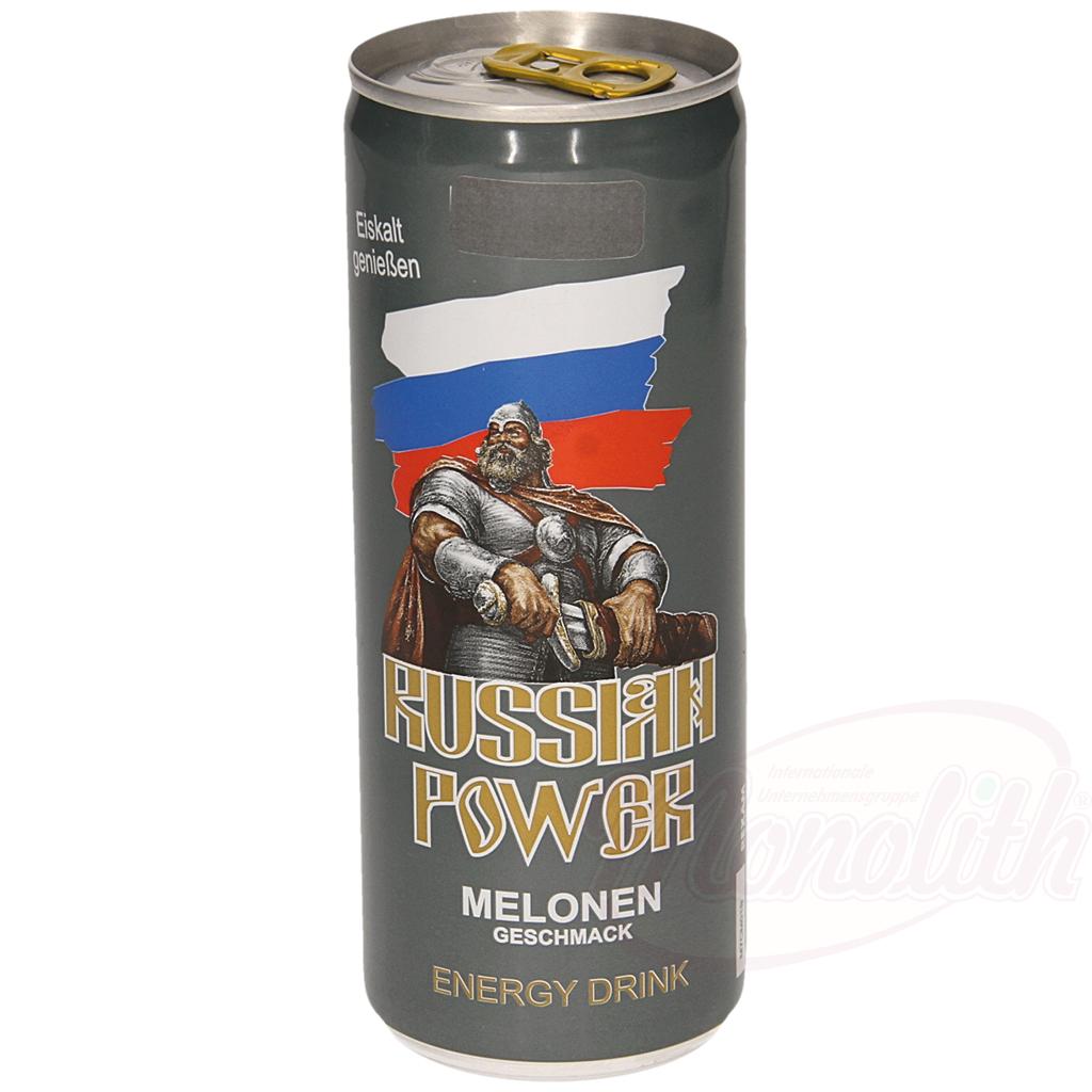 Boisson energissante Russian Power, arome - melon, 25cl. Энергетический напиток со вкусом дыни "Russian Power"