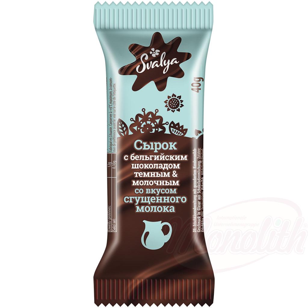 Petit fromage blanc à la confiture de lait enrobé de chocolat, 40g, Cырок творожный co вкусом сгущенного молока в бельгийском шоколаде