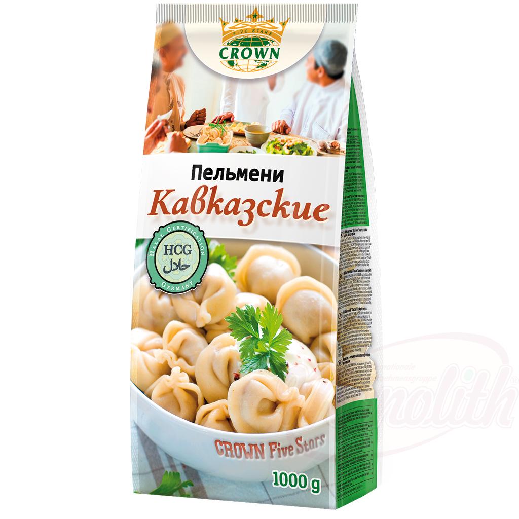 Halal ravioles "Caucase" á la viande de boeuf, halal, 1kg. Пельмени "Кавказские" с говядиной Халаль