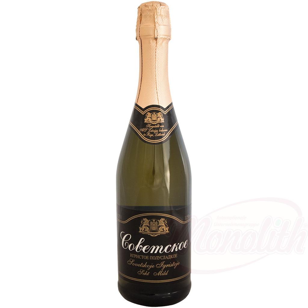 Vin Mousseux "Sovetskoe", demi sucré, 75cl. Шампанское "Советское" полусладкое 11,5% алк.