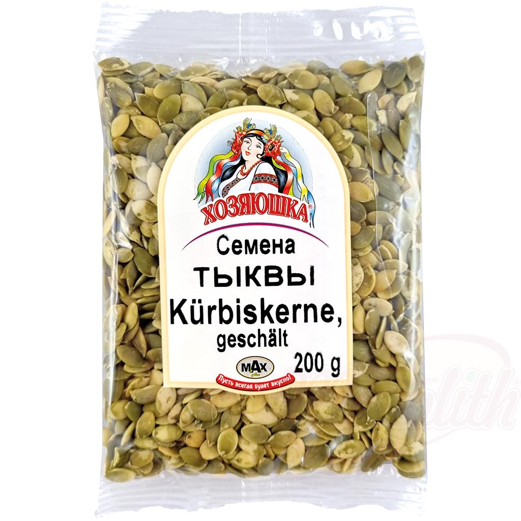 Graines de potiron, décortiquées, 200g. Хозяюшка Семена тыквы, очищенные
