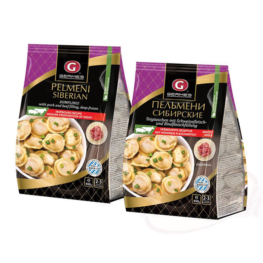 Pelmeni Sibirskie farcis au porc et au bœuf, surgelés 450п, Пельмени с начинкой из свинины и говядины, замороженные