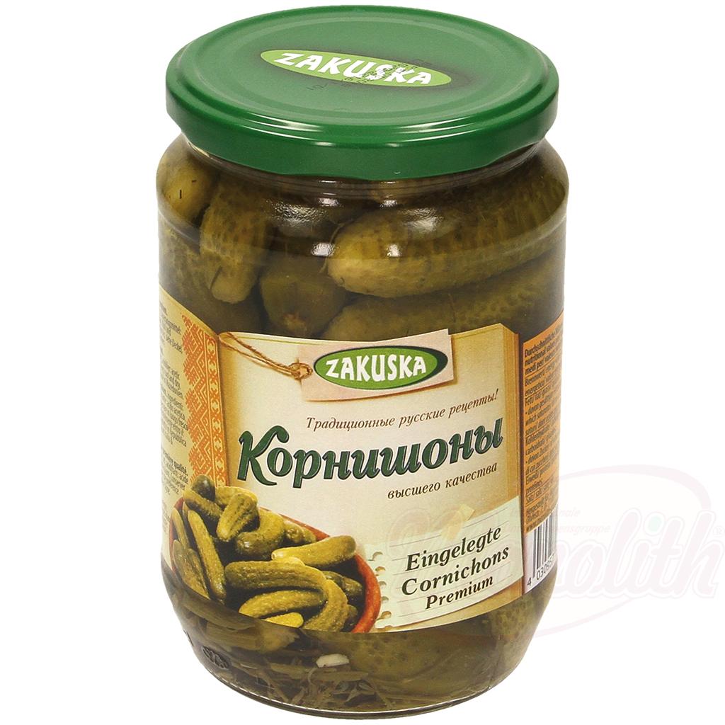 Cornichons marinés qualité supérieure, 680g. Корнишоны маринованные хрустящие