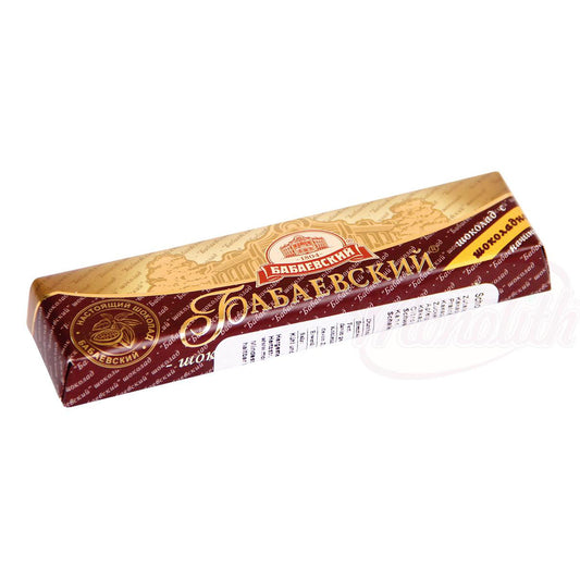 RF Chocolat "Babaevskij" avec praliné, 50g. Шоколадный батончик "Бабаевский" с начинкой со вкусом шоколада.