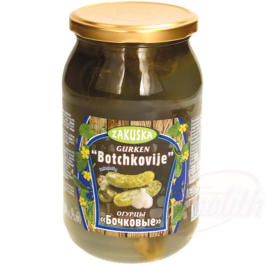 Concombres fermentés "Botschkovije", 830g. Огурцы бочковые