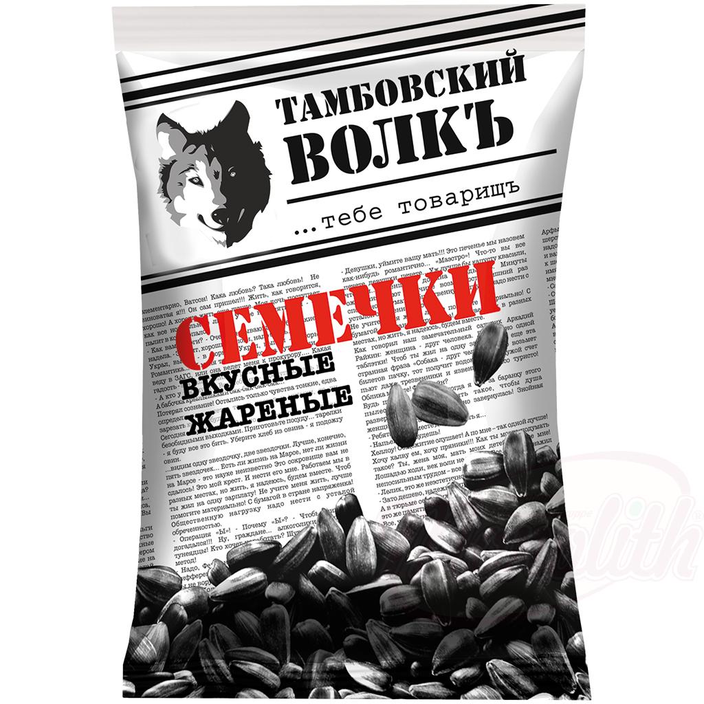 Graines de tournesol noir, grillé "Tambovskij volk", 190g. Семечки черные жареные "Тамбовский волкъ"