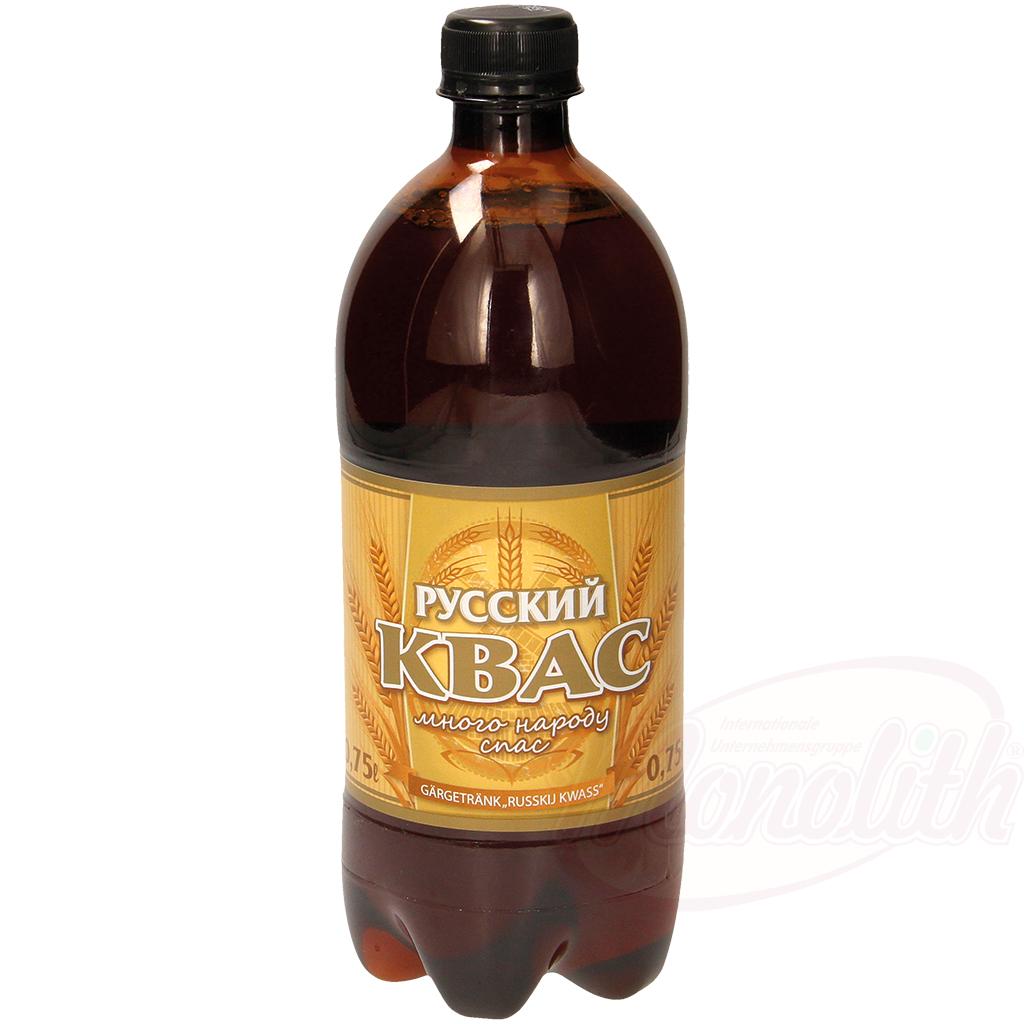 Boisson fermentée gazeuse sans alcool "Russkij kvass", 0,75L. Русский квас