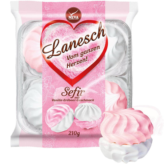 Guimauve Zefir "Lanesch" vanille-fraise, 210g. Зефир "Lanesch" с ванильнo-клубничным вкусом