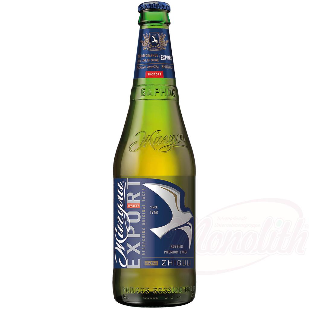 Bière blonde "Zhiguli barnoe, export", 4,8D, 45CL. Пиво "Жигули барное экспорт" 4,8% алк