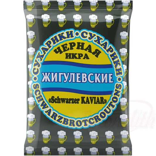 Croûtons de pain noir "Zhiguljovskie suhariki" caviar, 50g. Сухарики "Жигулёвские" со вкусом чёрной икры